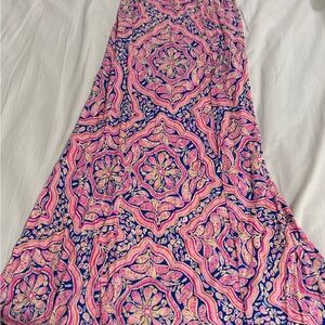 Lilly Pulitzer Pink and Blue Maxi Skirt